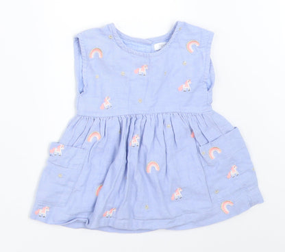Additional front view of Next girls’ blue fit & flare, size 3-6, months
