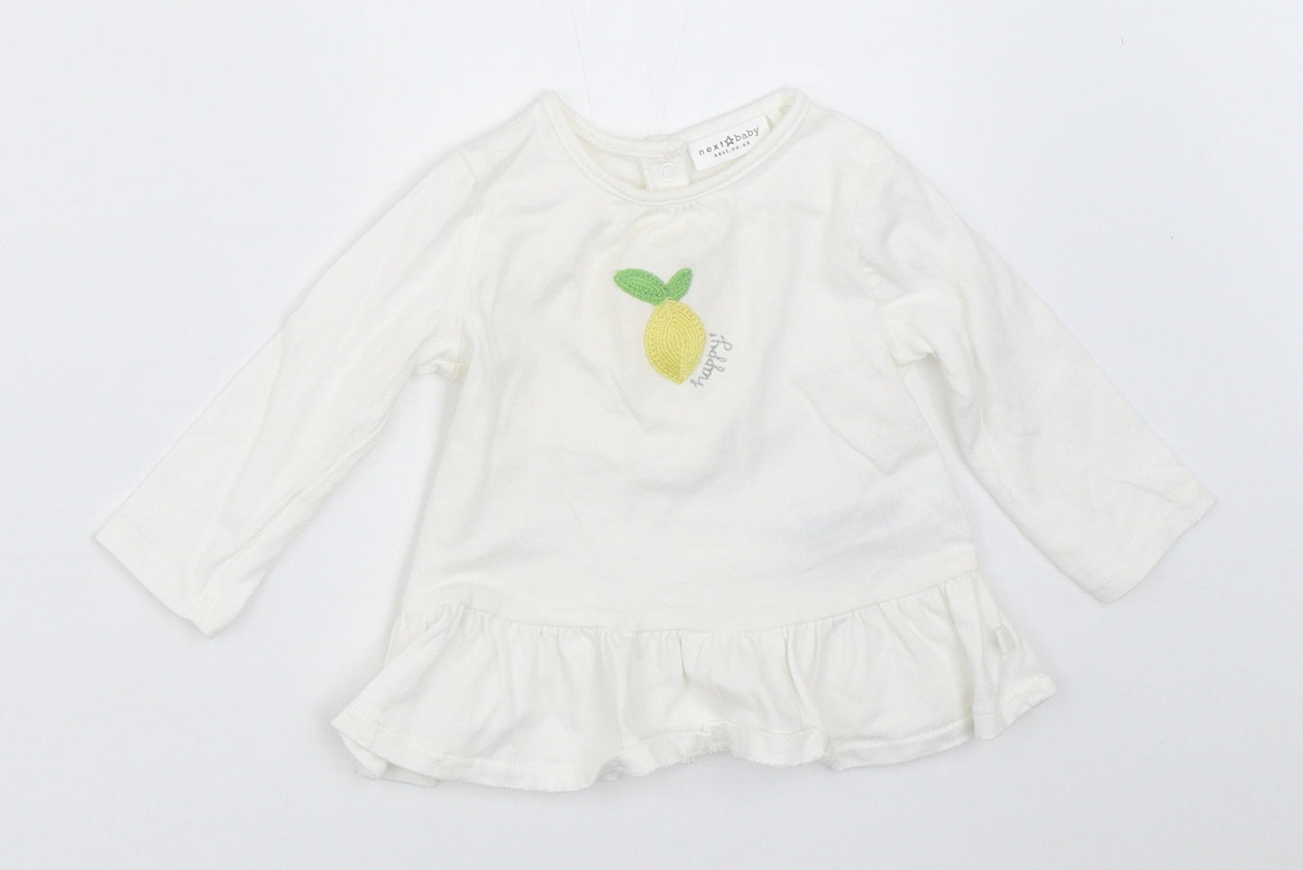 NEXT Girls White   Basic T-Shirt Size 3-6 Months