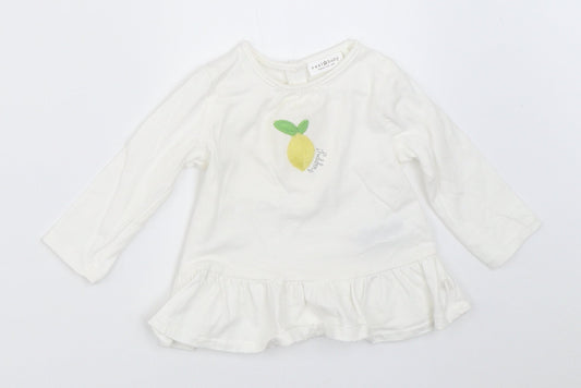 NEXT Girls White   Basic T-Shirt Size 3-6 Months