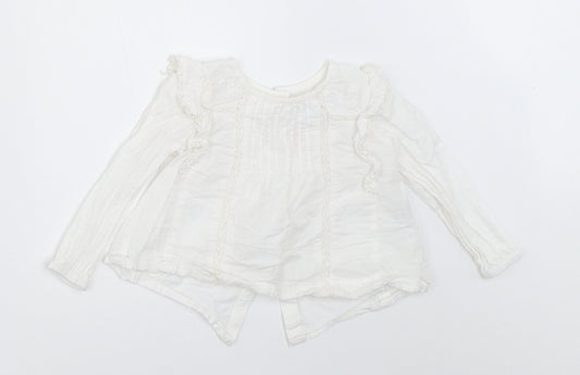 Zara Girls White   Basic Blouse Size 3-6 Months