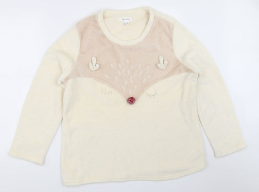 Primark Womens Ivory Solid  Top Pyjama Top Size L