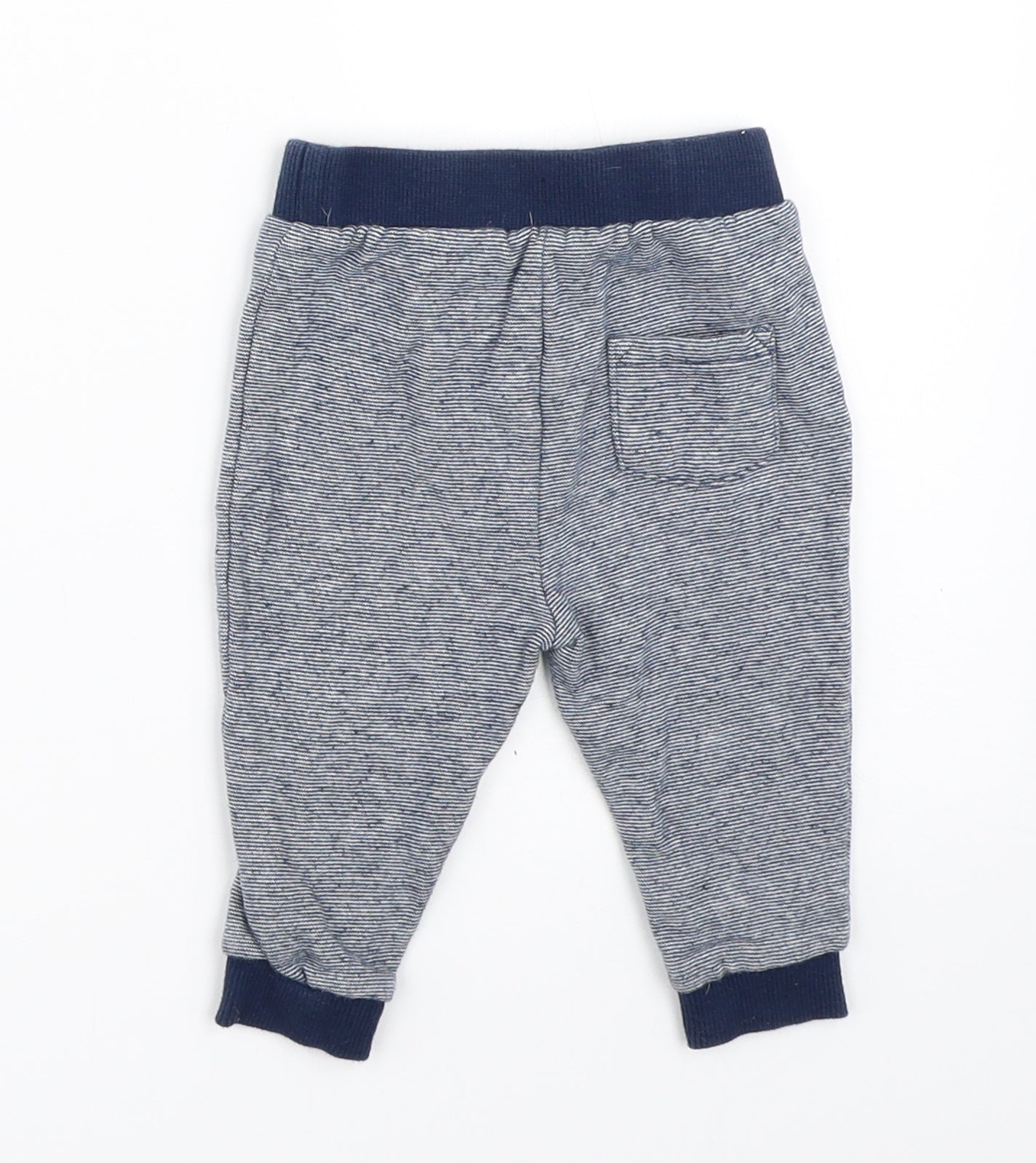 F&F Boys Blue Striped  Jogger Trousers Size 6-9 Months