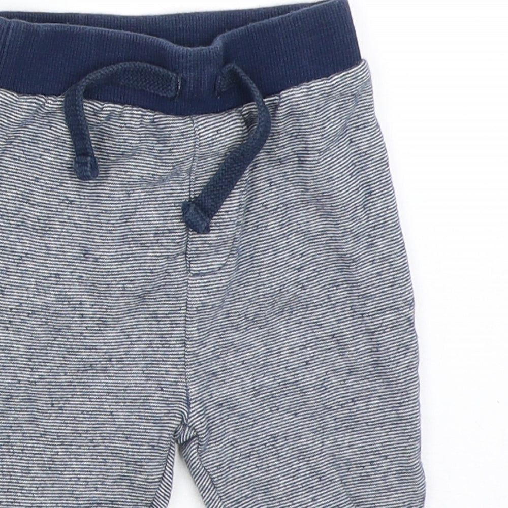 F&F Boys Blue Striped  Jogger Trousers Size 6-9 Months