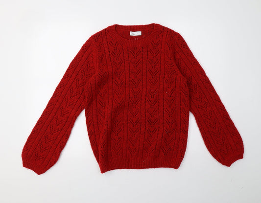 Matalan Womens Red  Knit Pullover Sweatshirt Size M