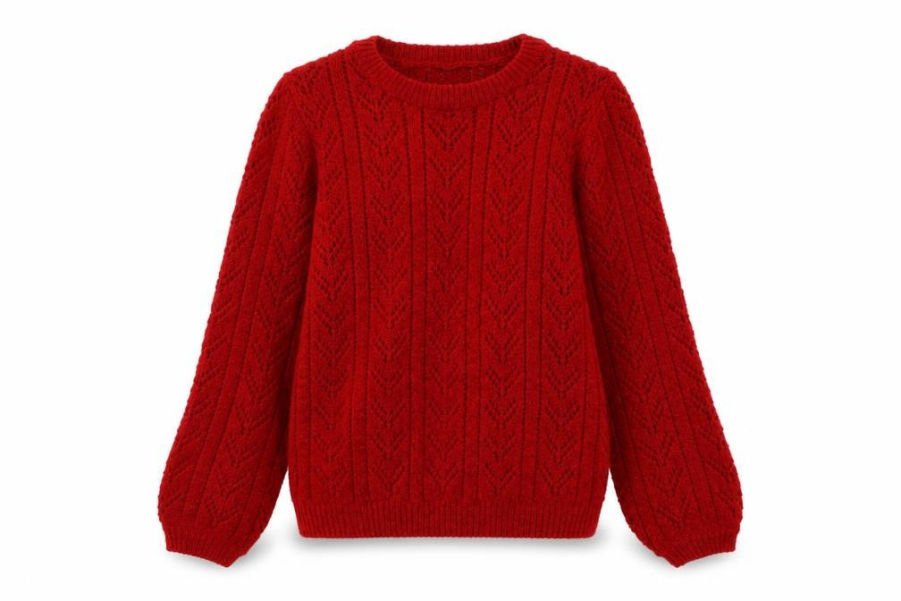 Matalan Womens Red  Knit Pullover Sweatshirt Size M