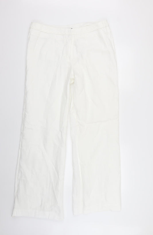 Preworn Womens White   Trousers  Size 16 L29 in