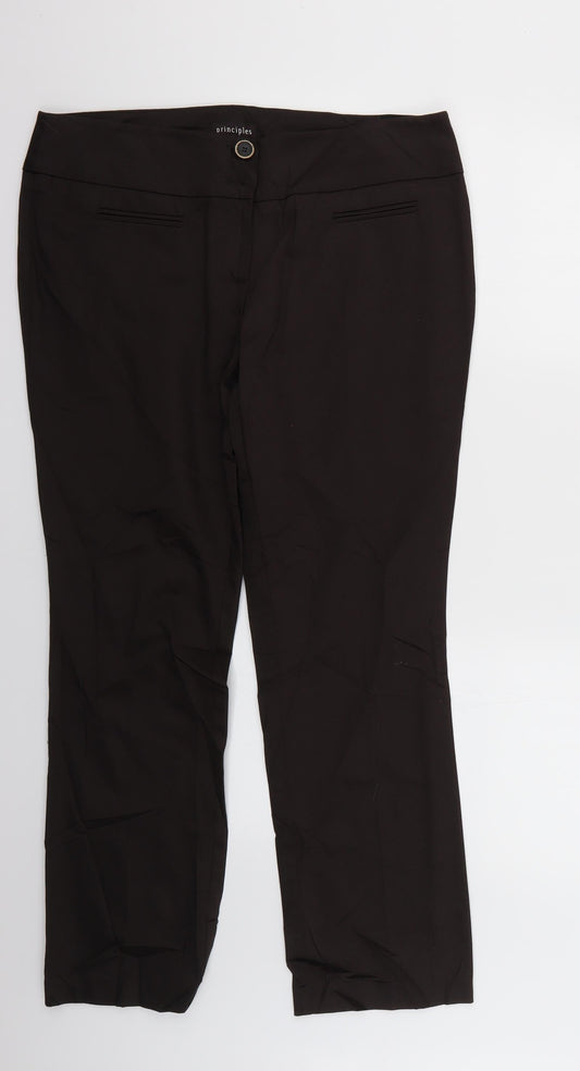 Principles Womens Brown   Trousers  Size 14 L27 in