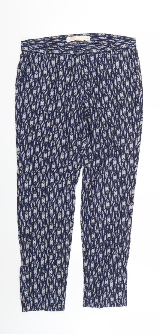 NEXT Womens Multicoloured Geometric  Trousers  Size 12 L28 in