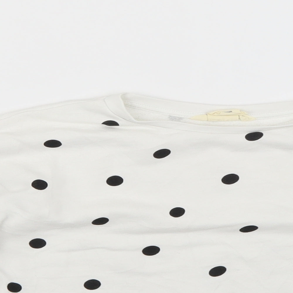 H&M Girls White Polka Dot  Pullover Jumper Size 6-7 Years