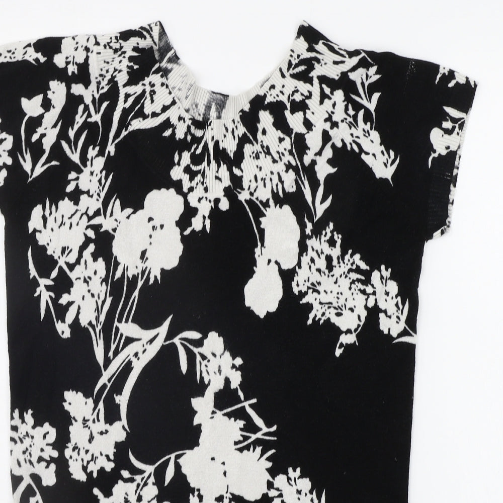 Armando Womens Black Floral  Pullover Jumper Size 14