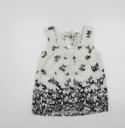 DROTHY PERKINS  Womens White Geometric  Basic Blouse Size 12
