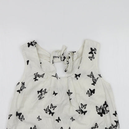 DROTHY PERKINS  Womens White Geometric  Basic Blouse Size 12