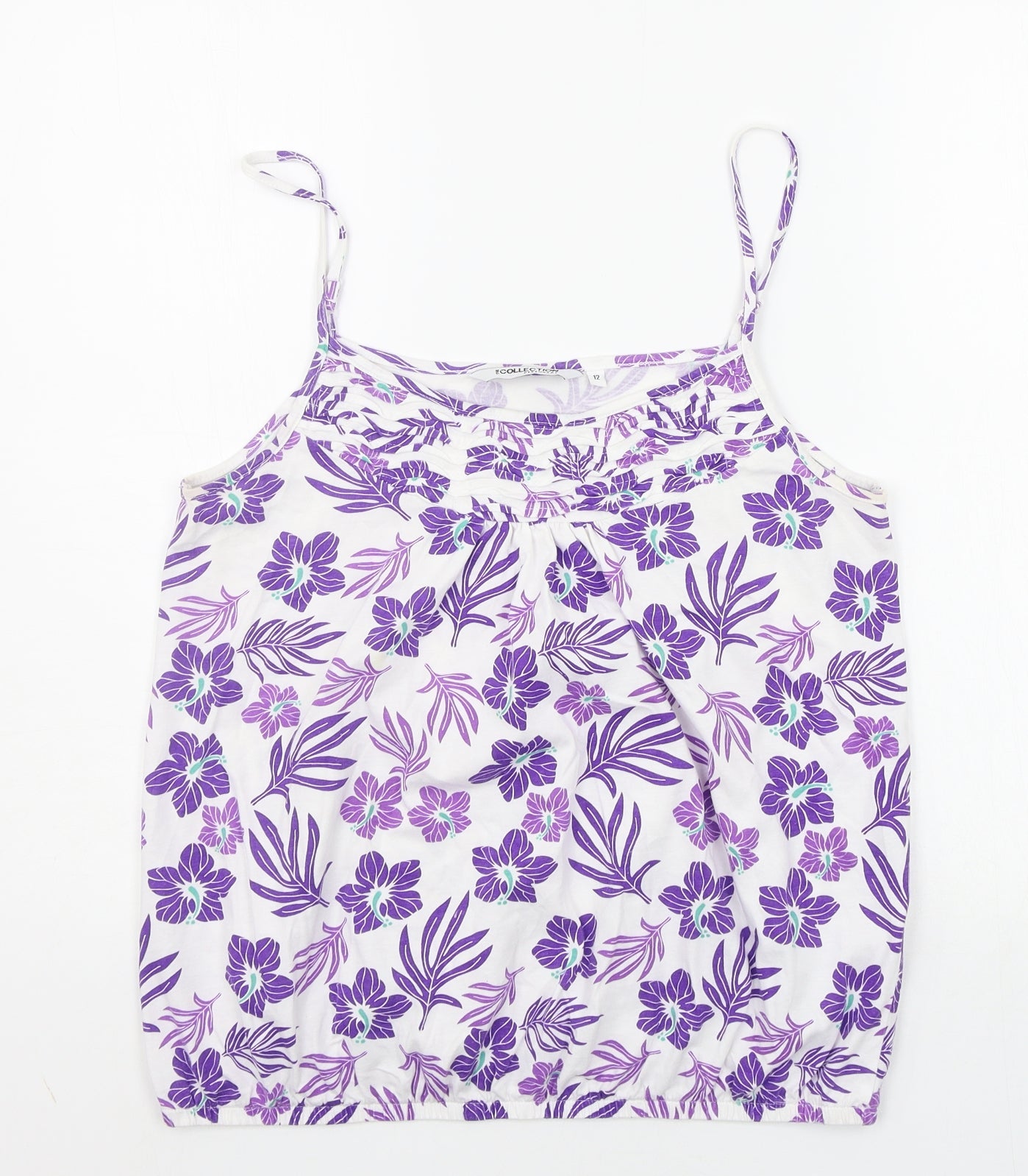 Debenhams Womens Purple Floral  Basic Tank Size 12