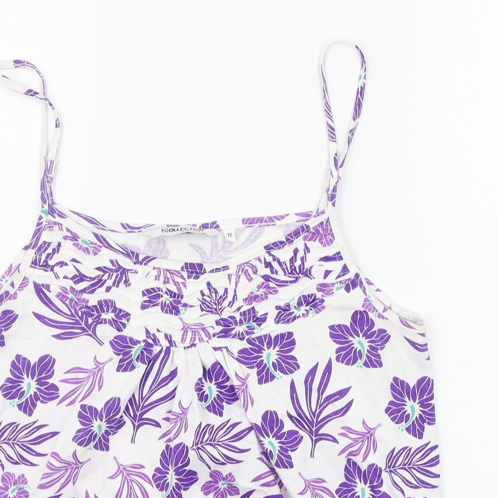 Debenhams Womens Purple Floral  Basic Tank Size 12