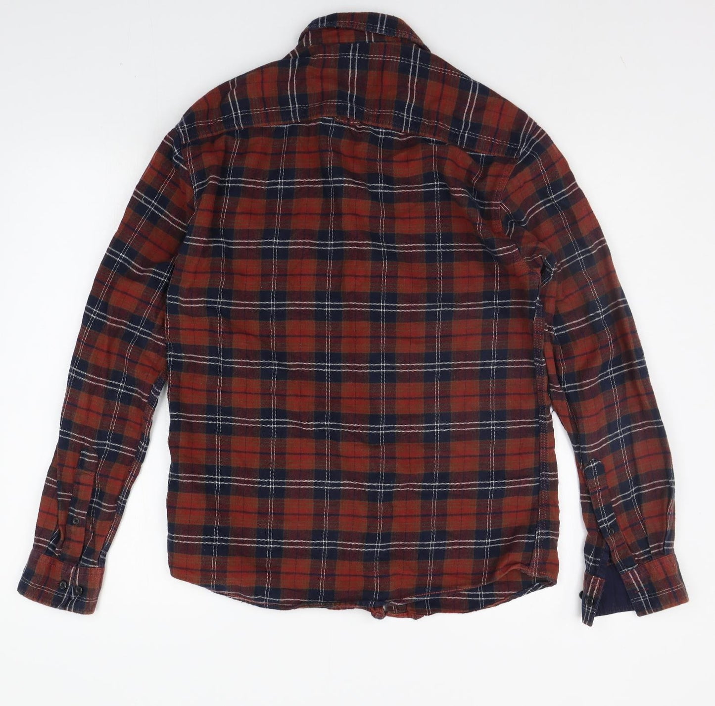 Select Womens Orange Check  Basic Button-Up Size 8