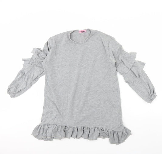 love pink lilly Girls Grey   Basic Blouse Size 13 Years