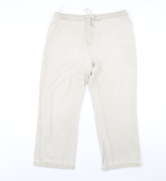 Preworn Womens Beige   Cropped Trousers Size 36 in L24 in