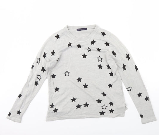 m&s Womens Grey   Pullover Jumper Size 12  - star detail