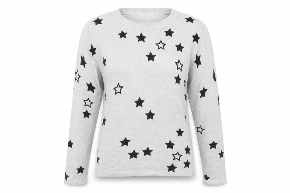 m&s Womens Grey   Pullover Jumper Size 12  - star detail