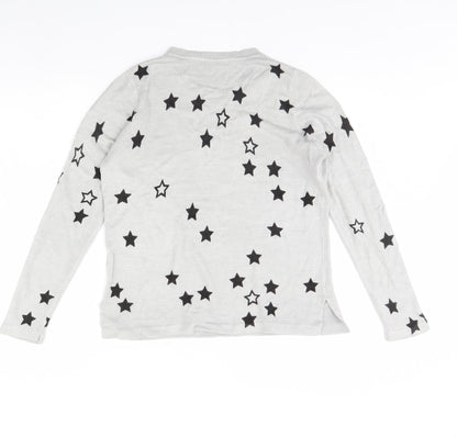 Marks & Spencer Womens Grey   Pullover Jumper Size 12  - star detail