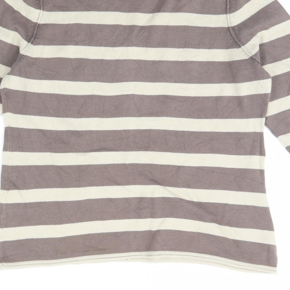 Debenhams Womens Brown Striped  Pullover Jumper Size 14