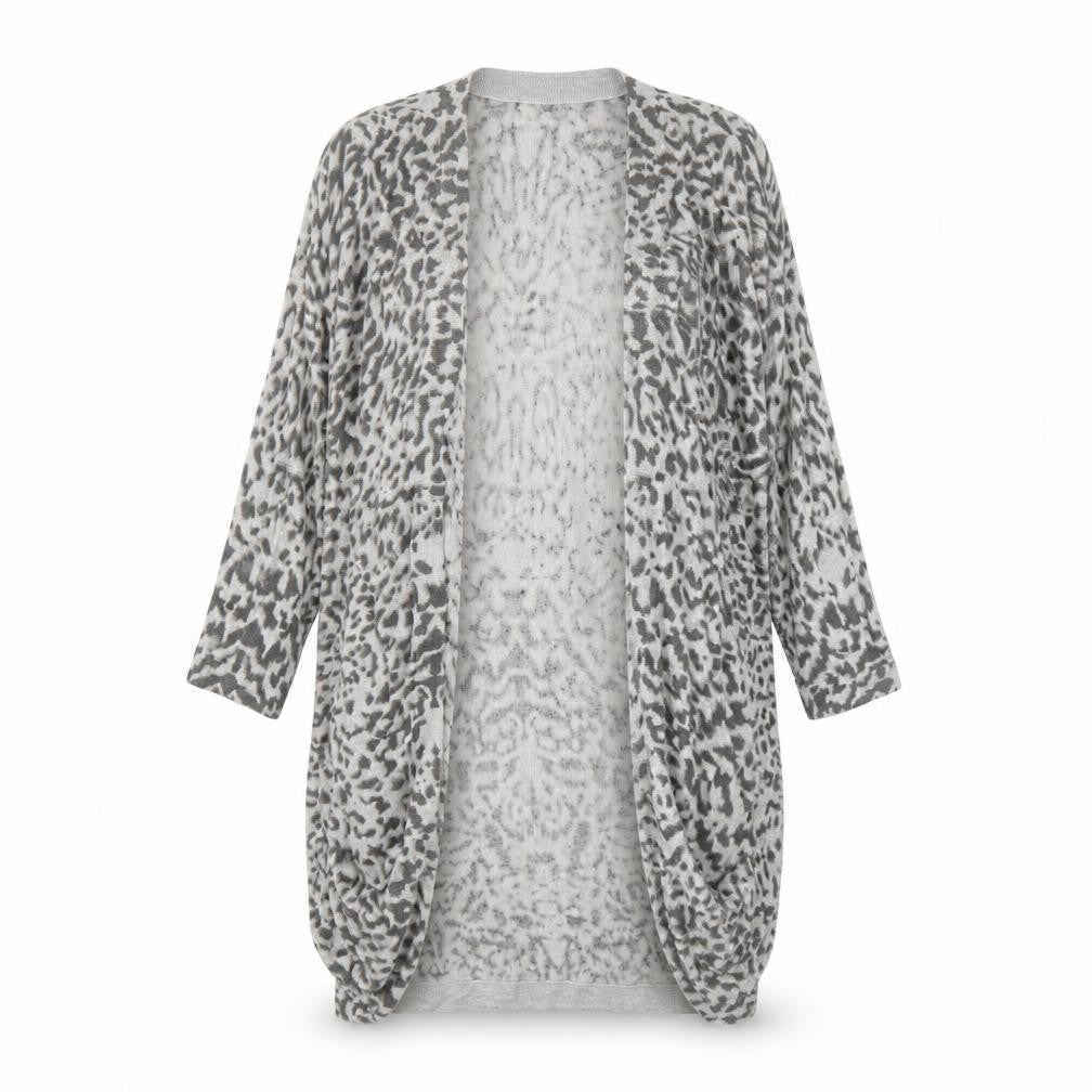 h7m Womens Grey Animal Print  Cardigan Jumper Size XS