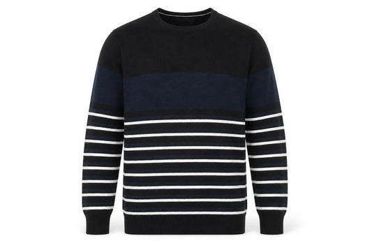 Cedarwood State Mens Black Striped Pullover Jumper Size M