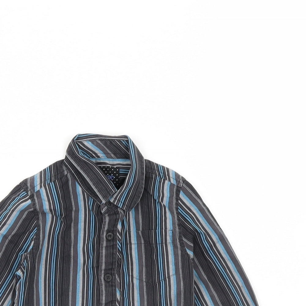 M&S Boys Grey Striped  Basic Button-Up Size 18-24 Months