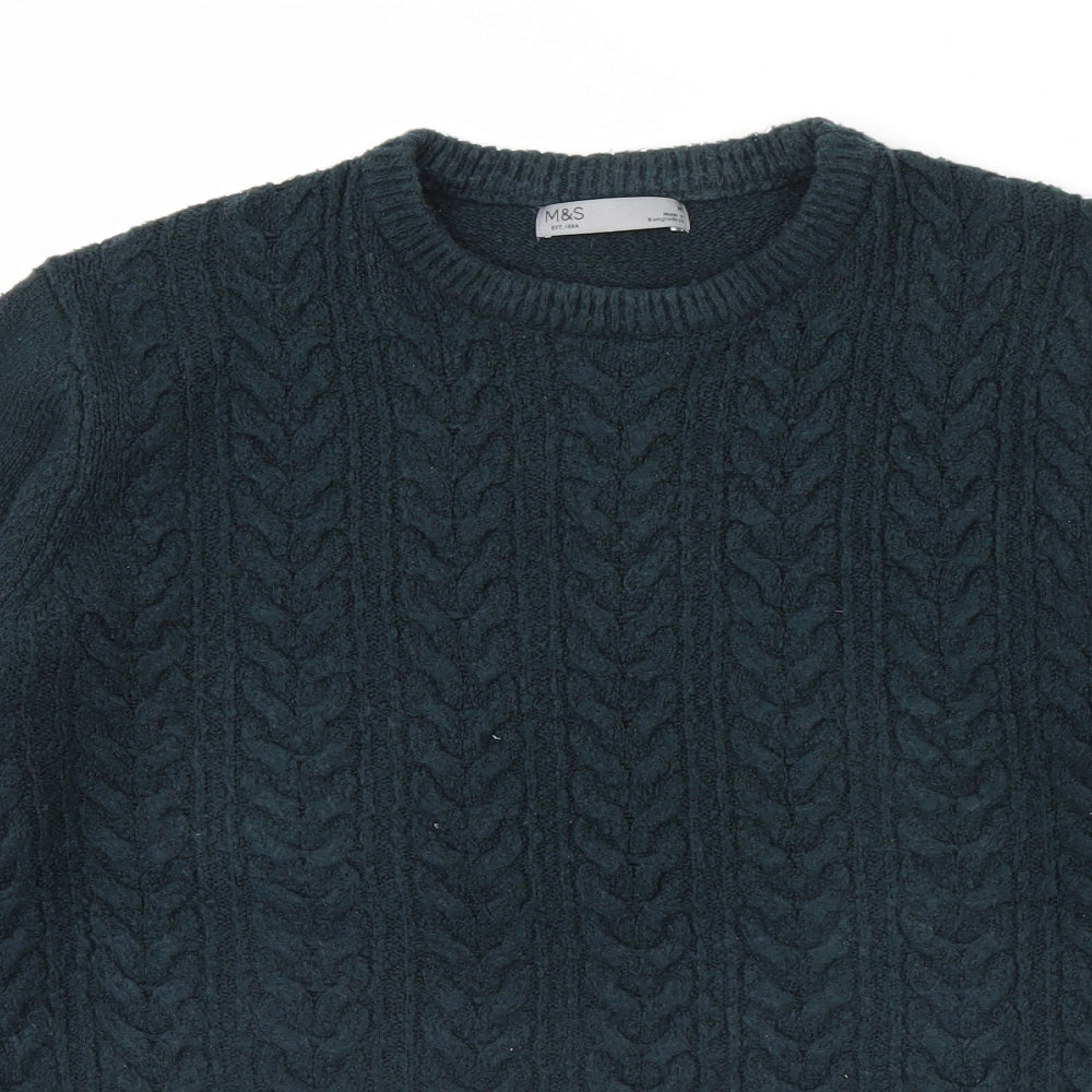 m&s Mens Green   Pullover Jumper Size M