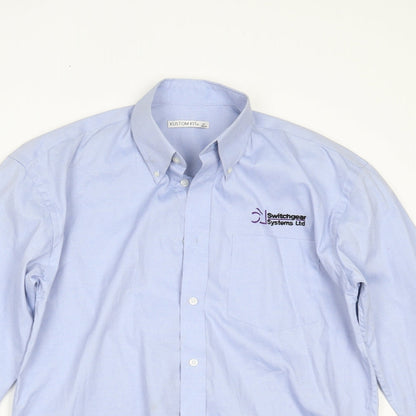 Kustom Kit Mens Blue    Button-Up Size 15