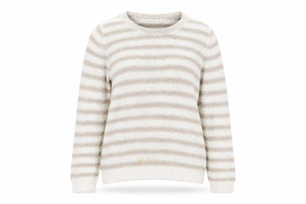 H&M Womens Beige Striped  Pullover Jumper Size XS