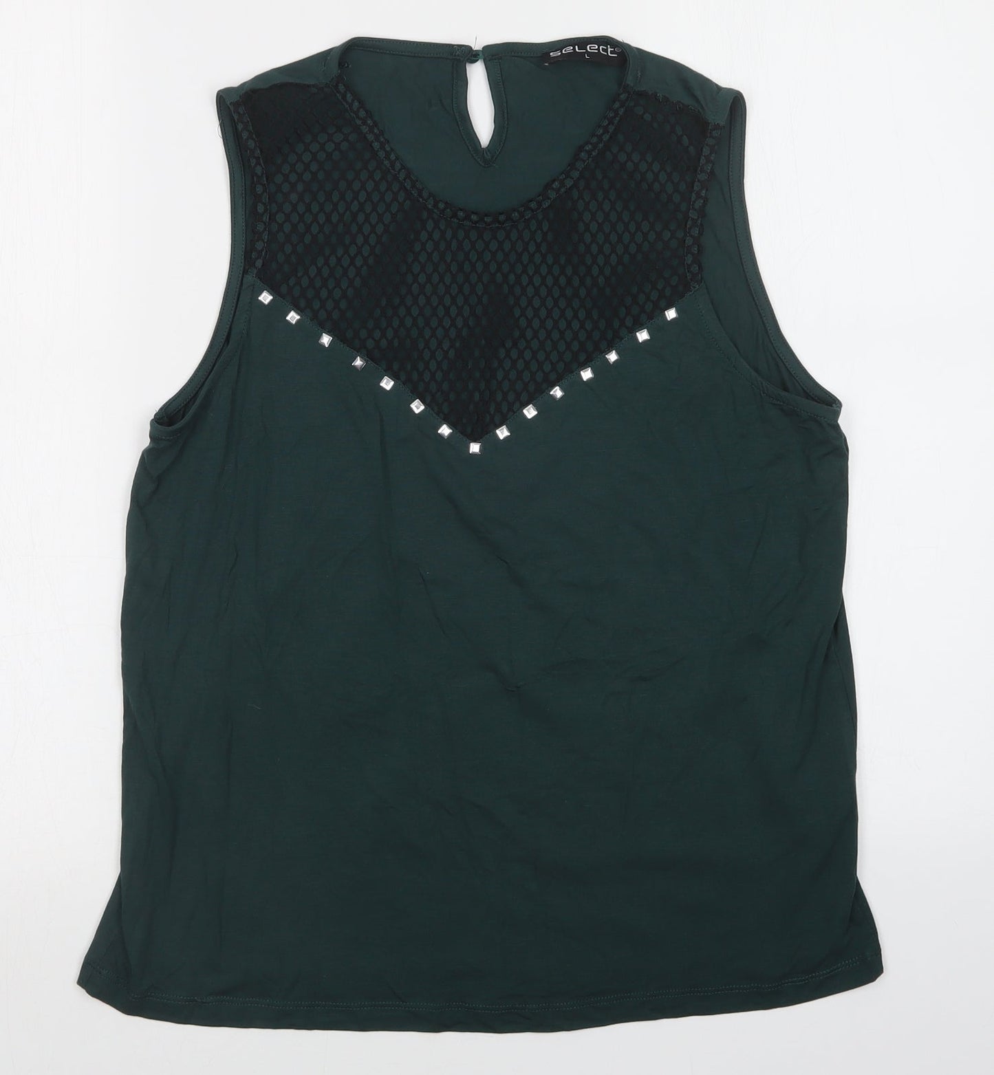 Select Womens Green   Basic Tank Size L