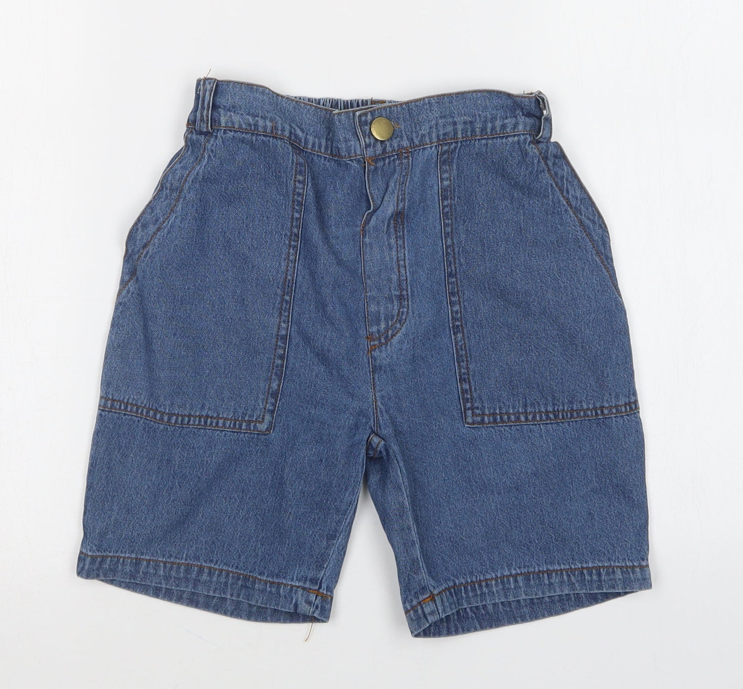 Preworn Girls Blue   Mom Shorts Size 4-5 Years