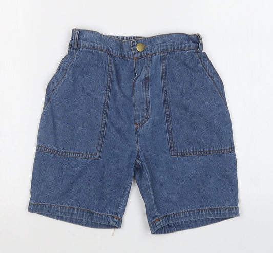 Preworn Girls Blue   Mom Shorts Size 4-5 Years