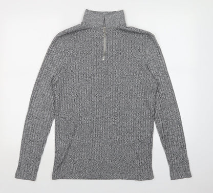 Additional front view of ASOS women’s grey pullover sweatshirt, size S