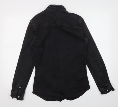 Topman Mens Black    Button-Up Size S