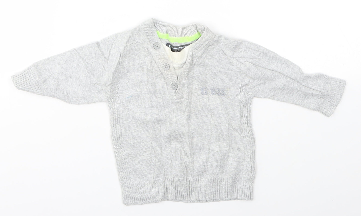 M&S Boys Grey   Pullover Jumper Size 6-9 Months