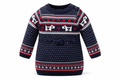 Front view of Next Baby Blue Fair Isle jumper, size 3-6, Months
