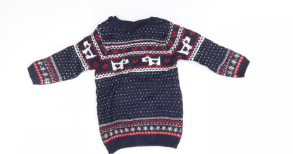 Back view of Next Baby Blue Fair Isle jumper, size 3-6, Months