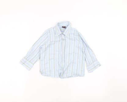 Additional front view of Next Baby Blue Basic Button-Up, size 12-18, Months