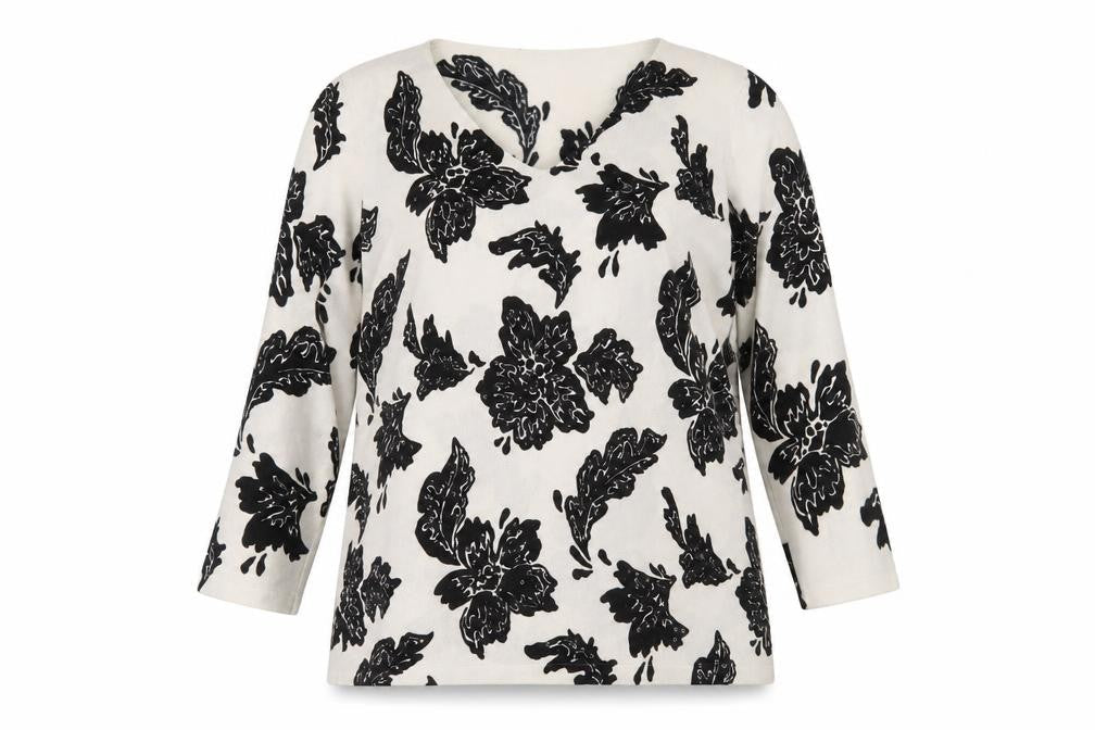 Preworn Womens White Floral  Pullover Jumper Size L