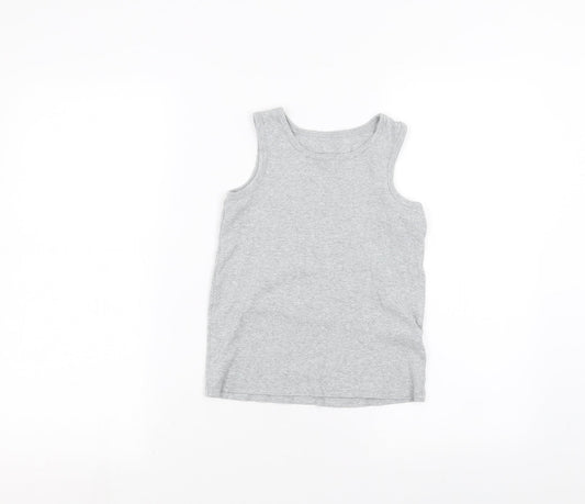 Marks and Spencer Boys Grey   Basic Tank Size 9-10 Years
