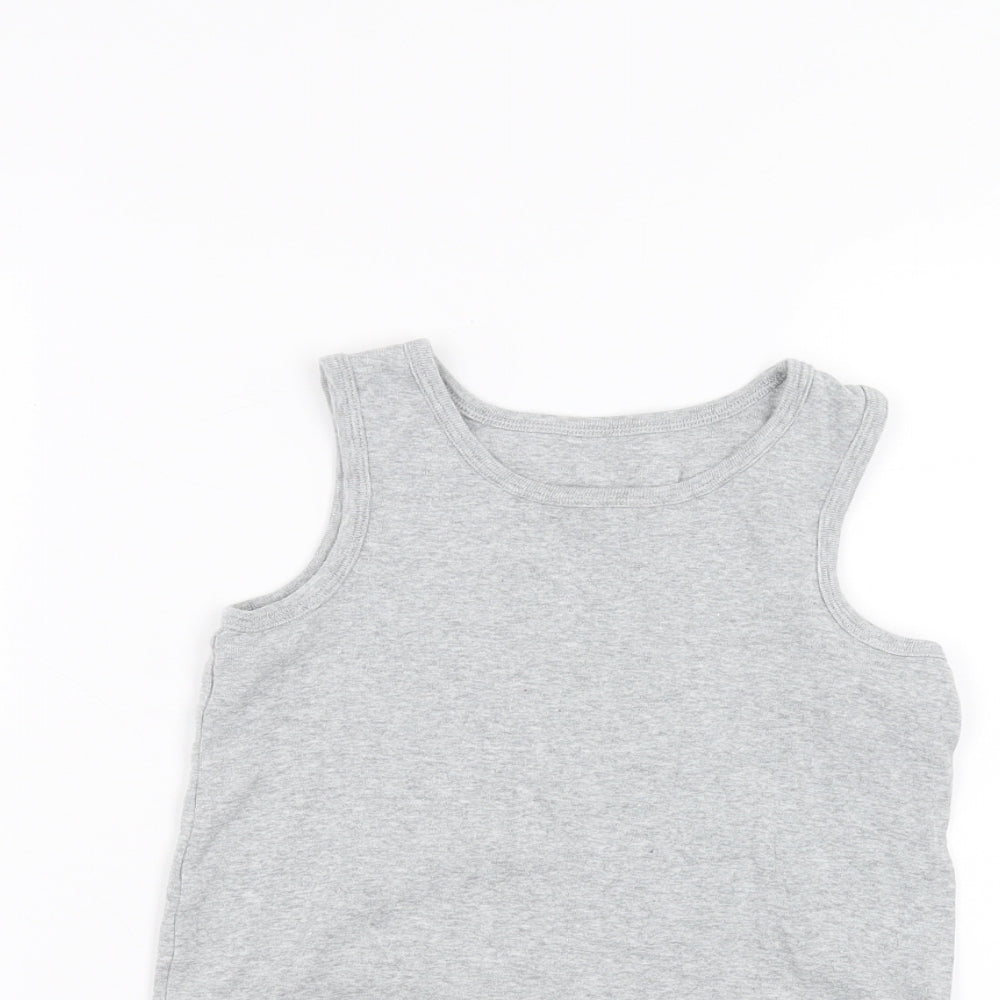 Marks and Spencer Boys Grey   Basic Tank Size 9-10 Years