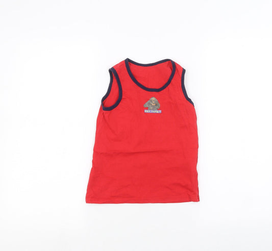 Primark Boys Red   Basic Tank Size 8-9 Years