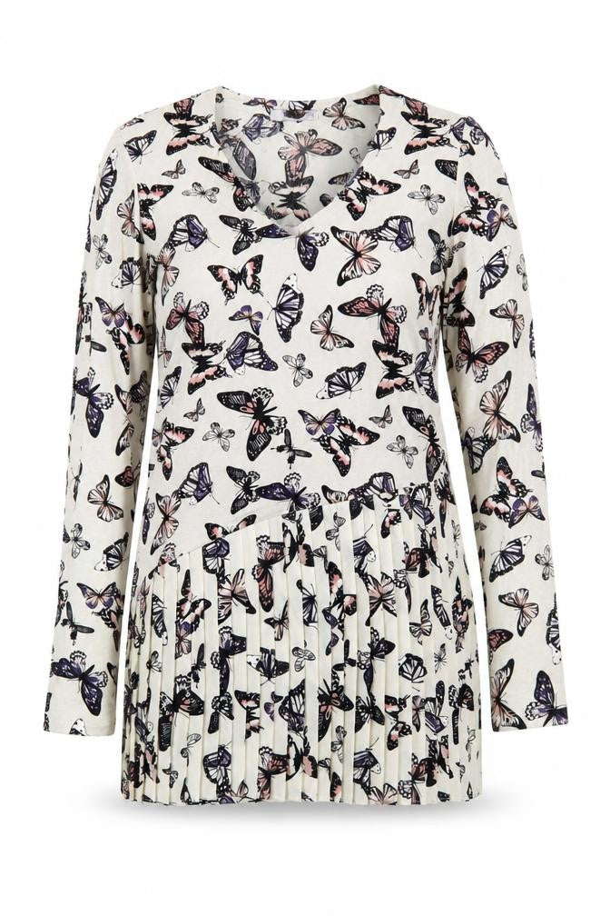 Per Una Womens Grey   Basic Blouse Size 8  - Asymmetric Butterflies