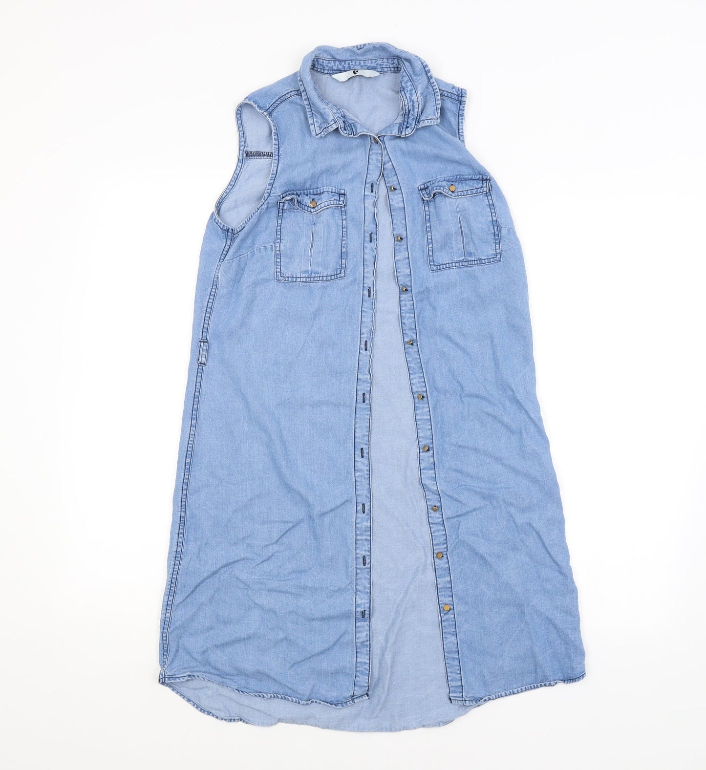BY VERY Womens Blue   Basic Button-Up Size 8