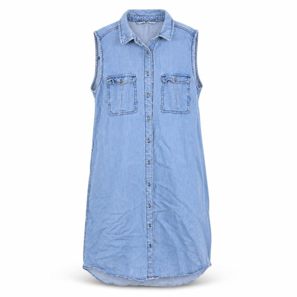 Very Womens Blue Basic Button-Up Size 8