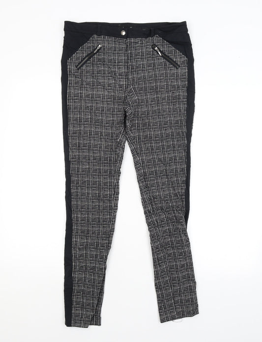 Atmosphere Womens Black Check  Trousers  Size 10 L28 in