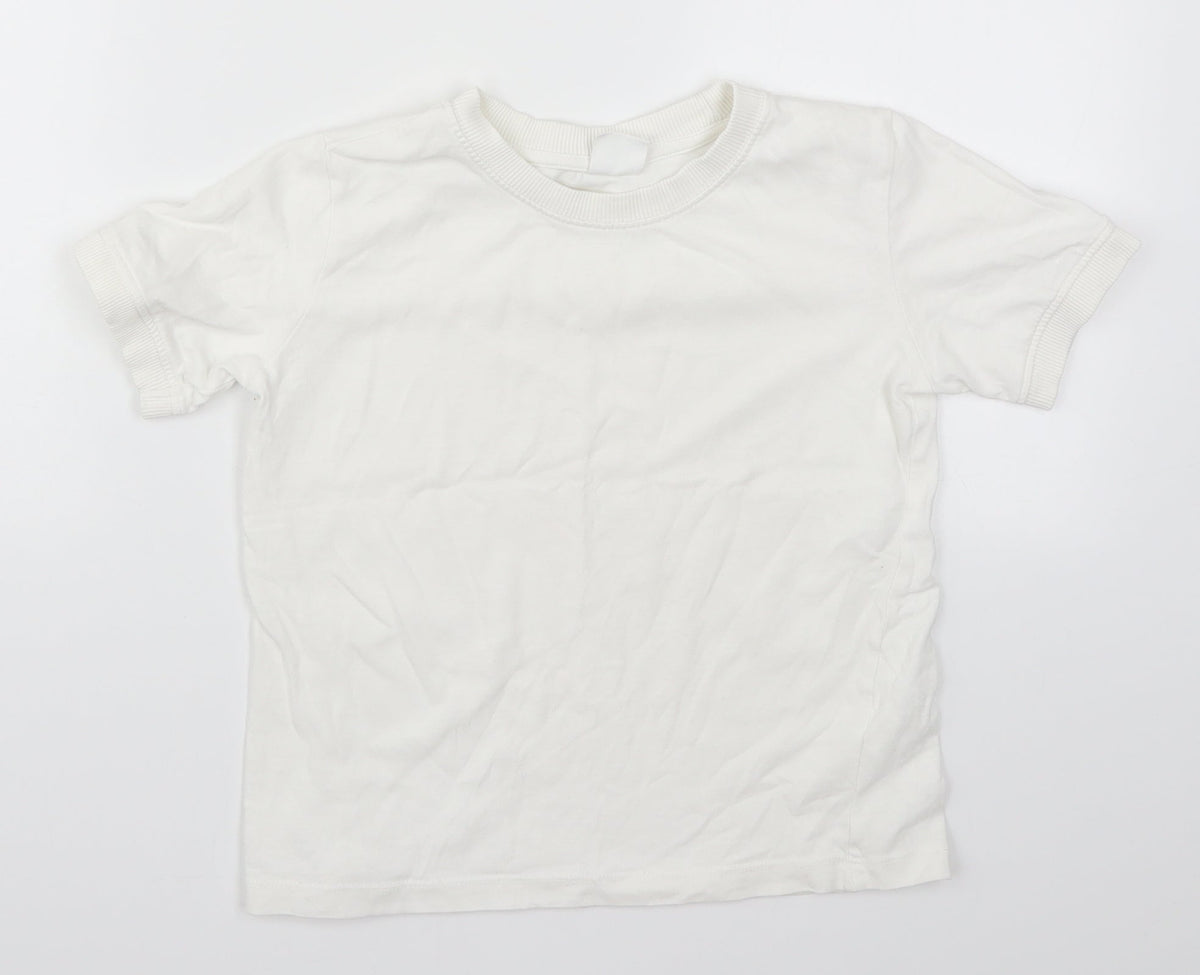 Zara Boys White   Basic T-Shirt Size 9 Years