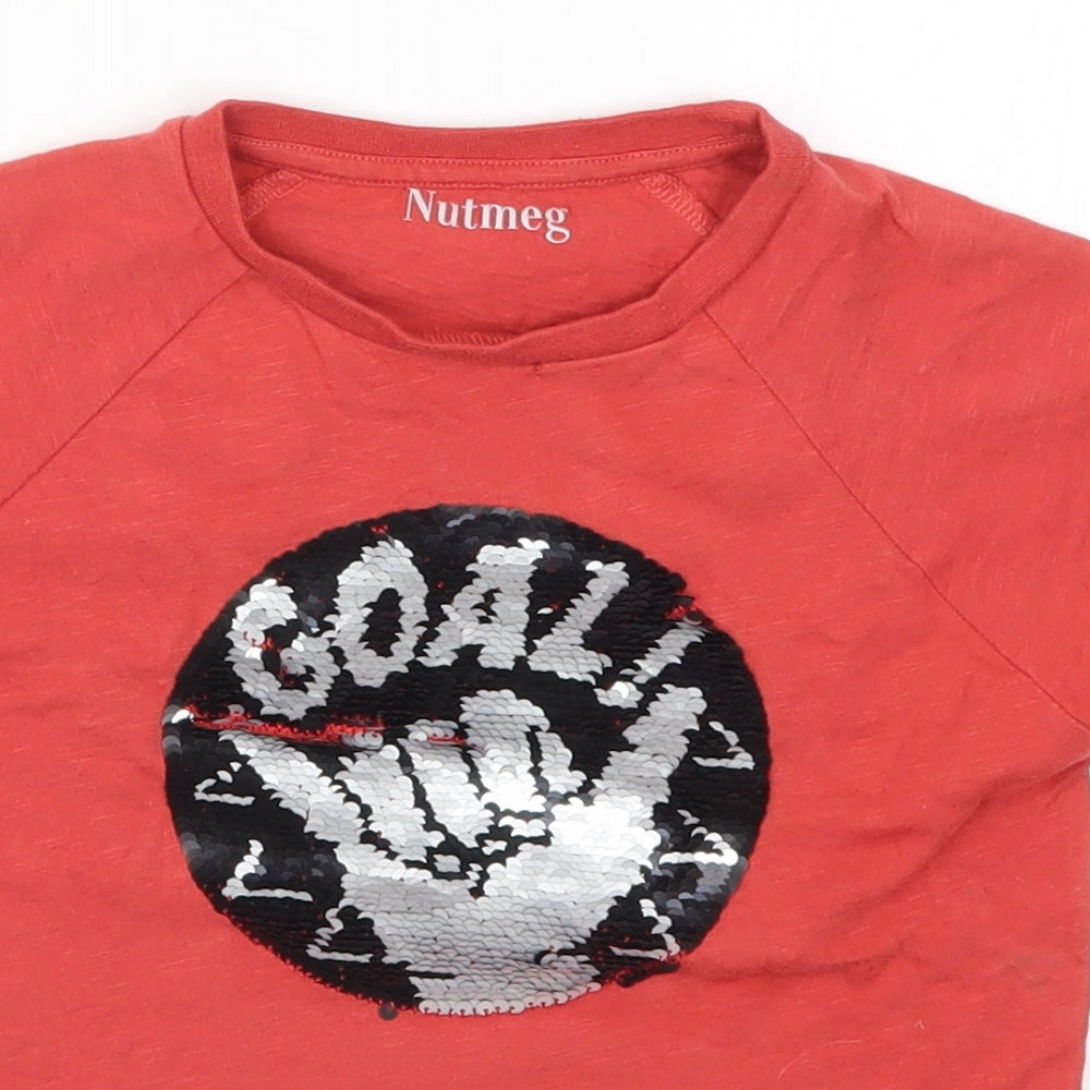 Nutmeg Boys Red   Basic T-Shirt Size 4-5 Years  - Goal